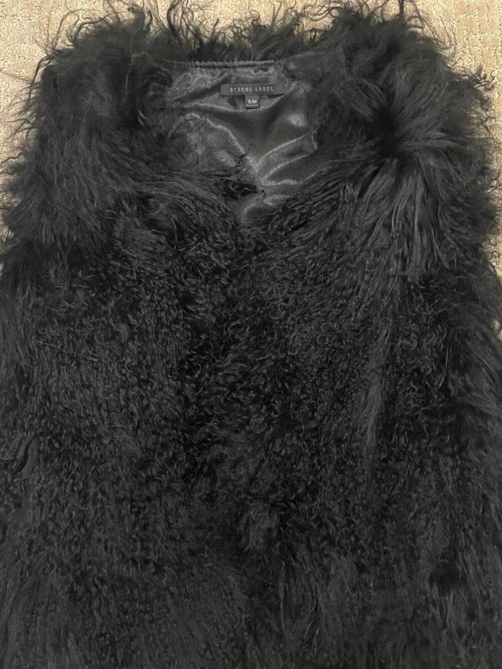 Blaque Label Black Shaggy Faux Fur Vest